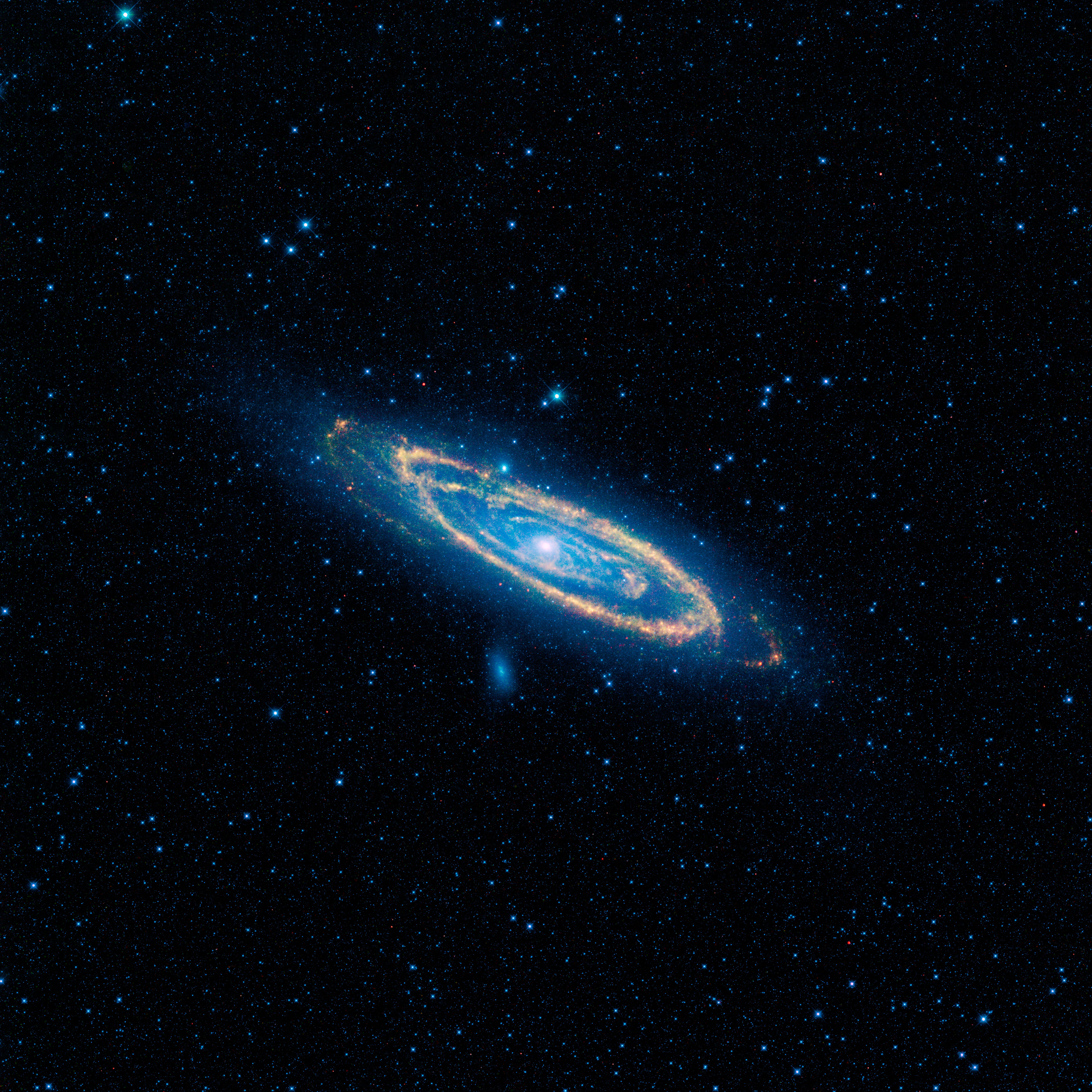 WISE infrared image showing the full extent of the Andromeda Galaxy