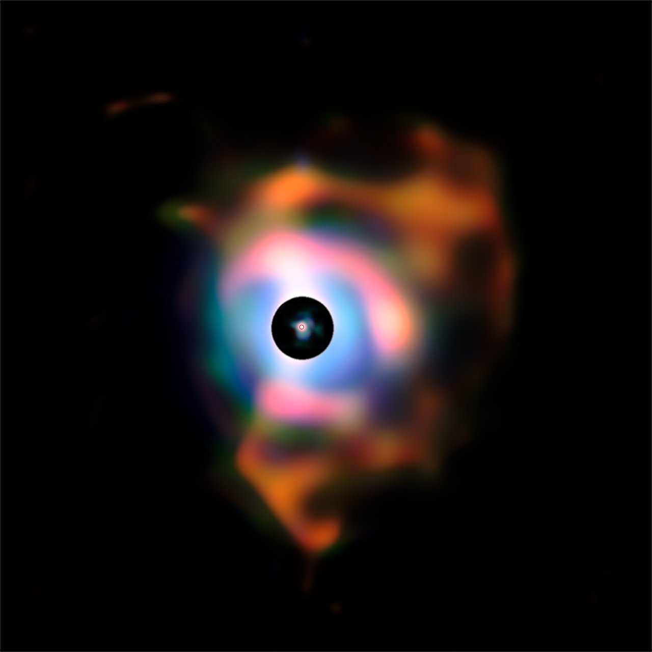 Betelgeuse VLT VISIR infrared image showing flame-like nebula