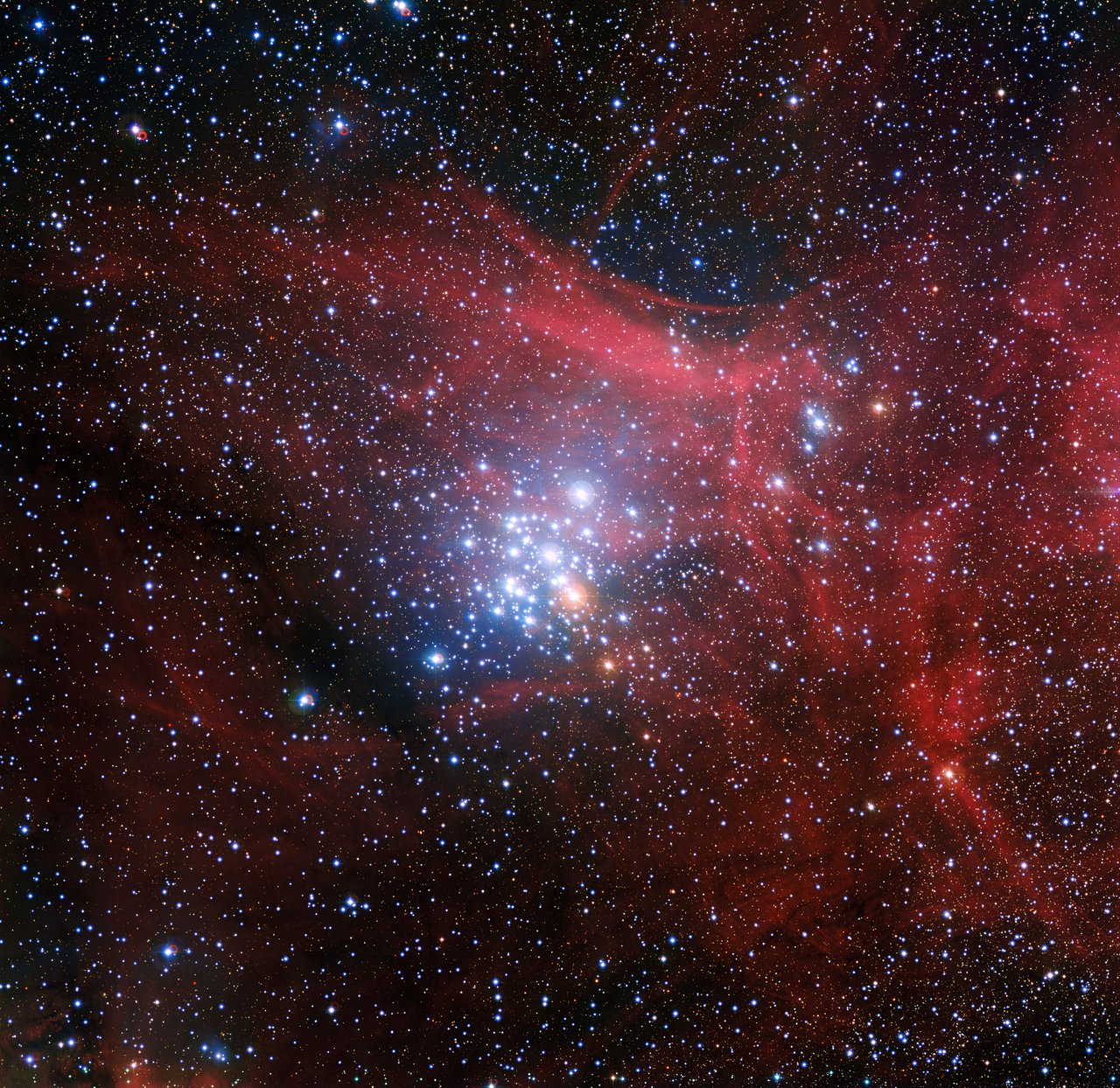 Pleiades star cluster with blue reflection nebulosity