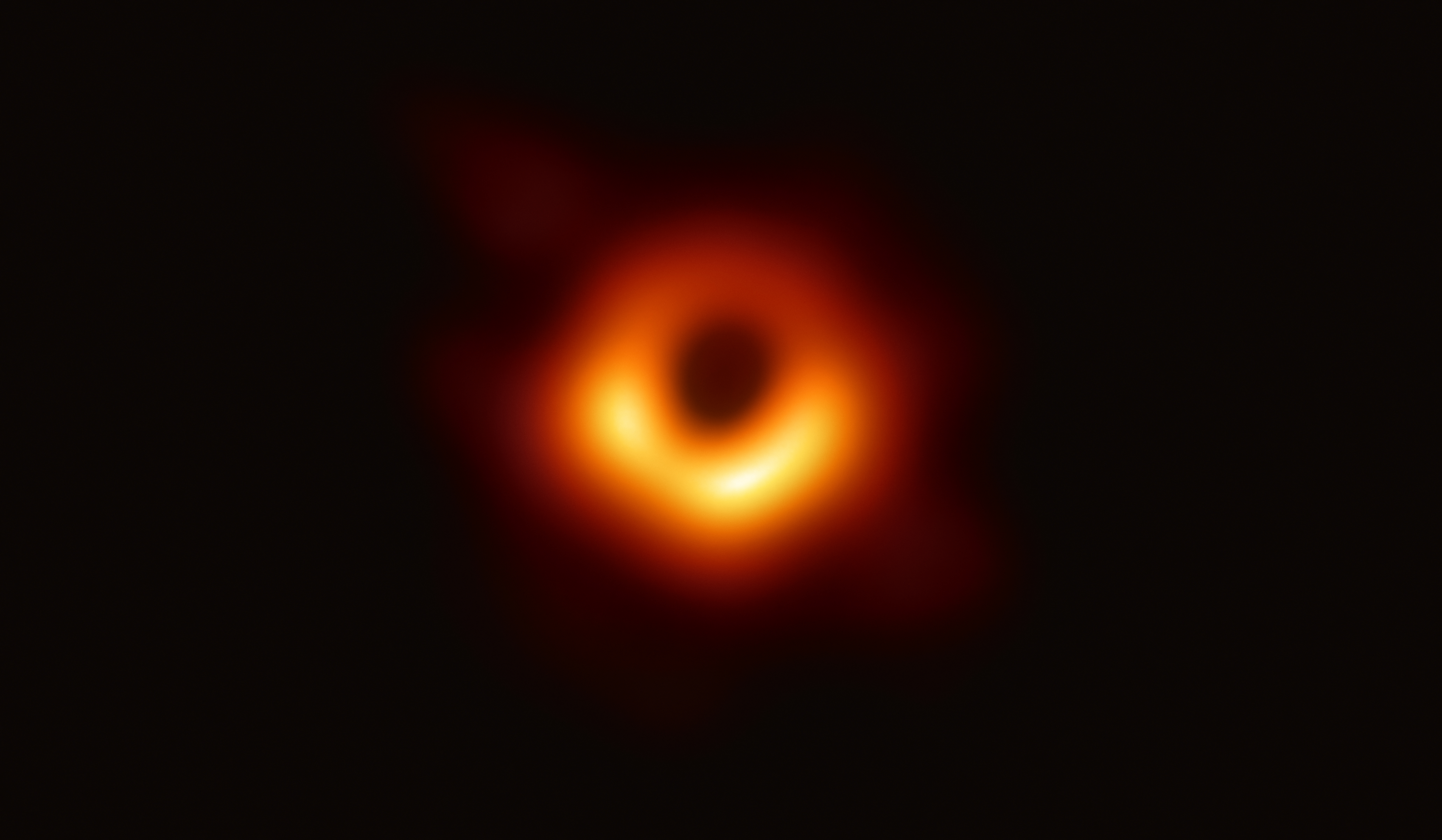 The Event Horizon Telescope image of a black hole shadow, illustrating the class of object TON 618 belongs to