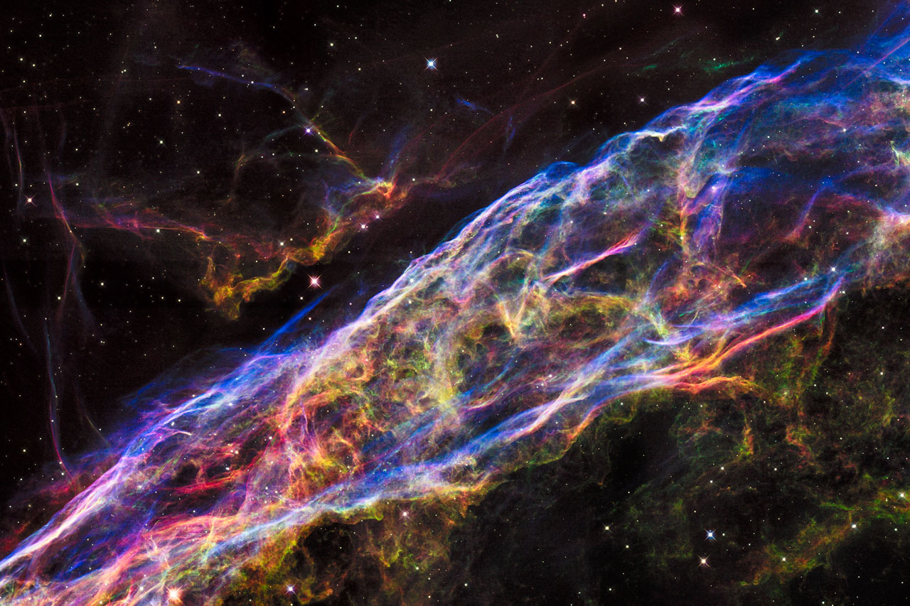 Hubble image of a section of the Veil Nebula in Cygnus.
