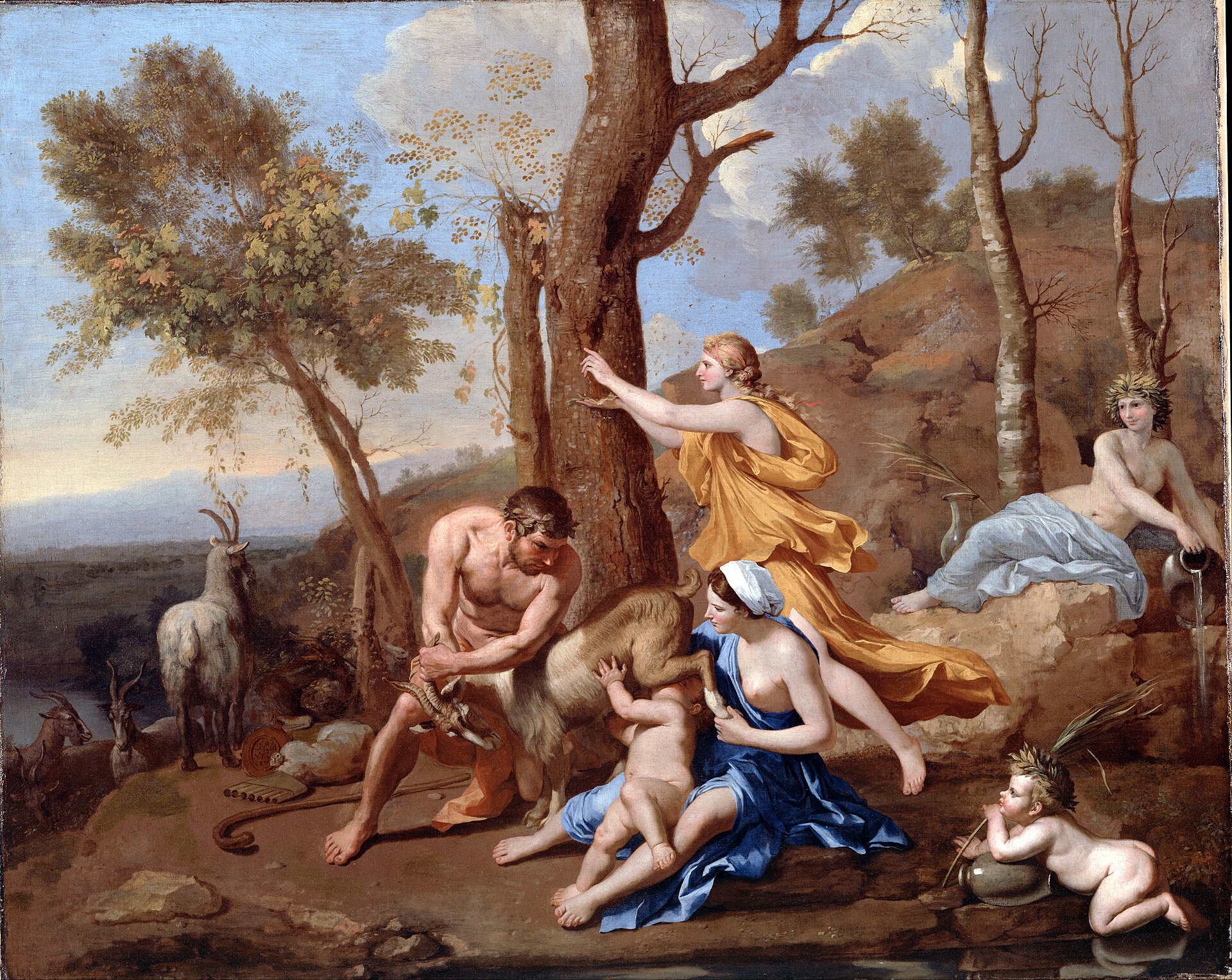 The infant Jupiter fed with the milk of the goat Amalthea