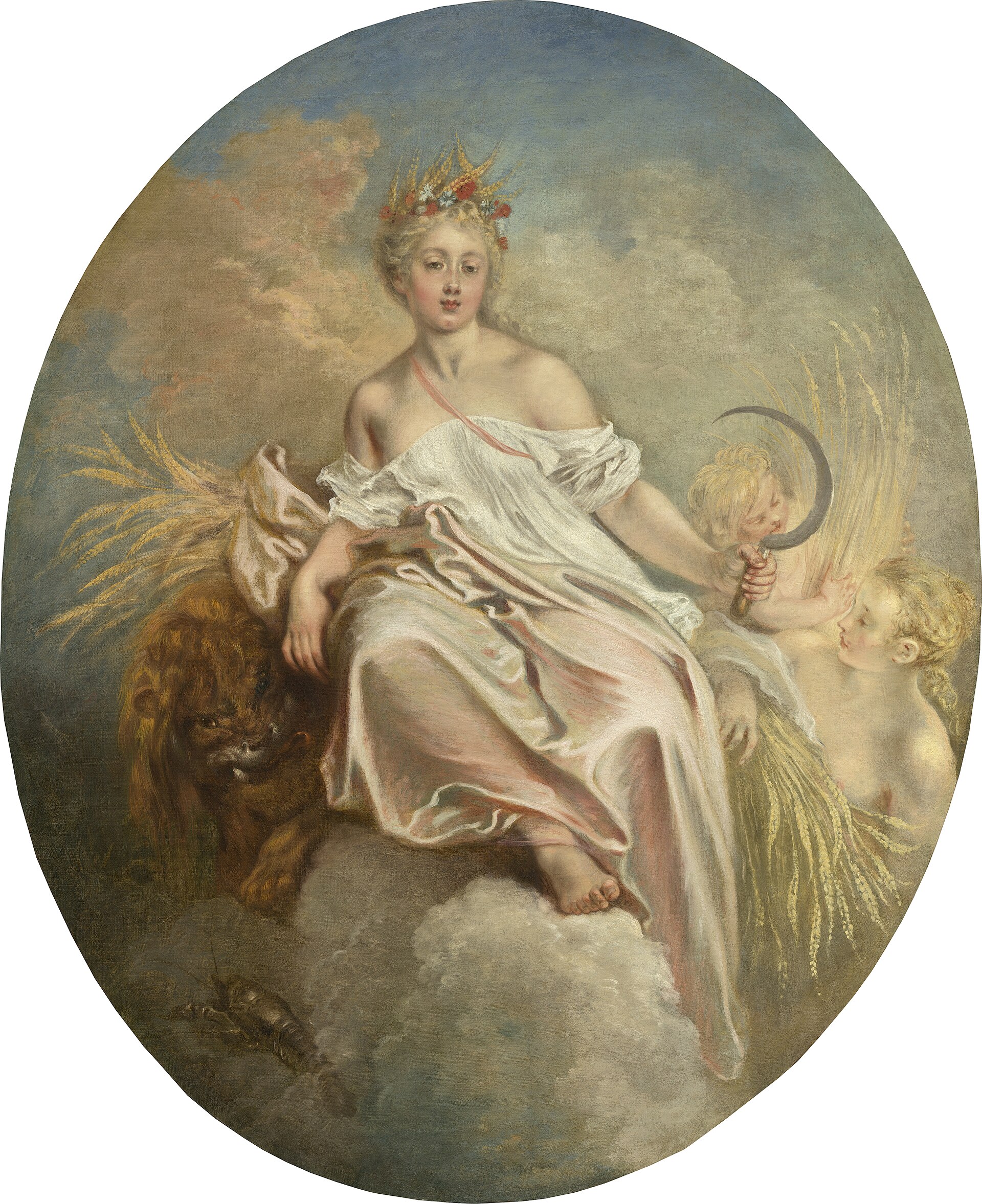 Ceres crowned with wheat, holding a sheaf of grain