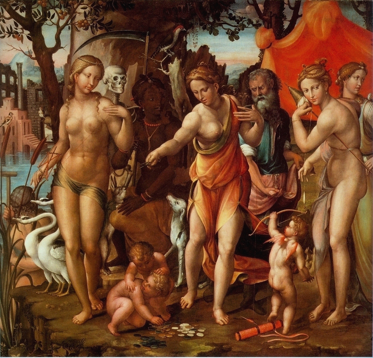 The three Fates spinning the thread of life