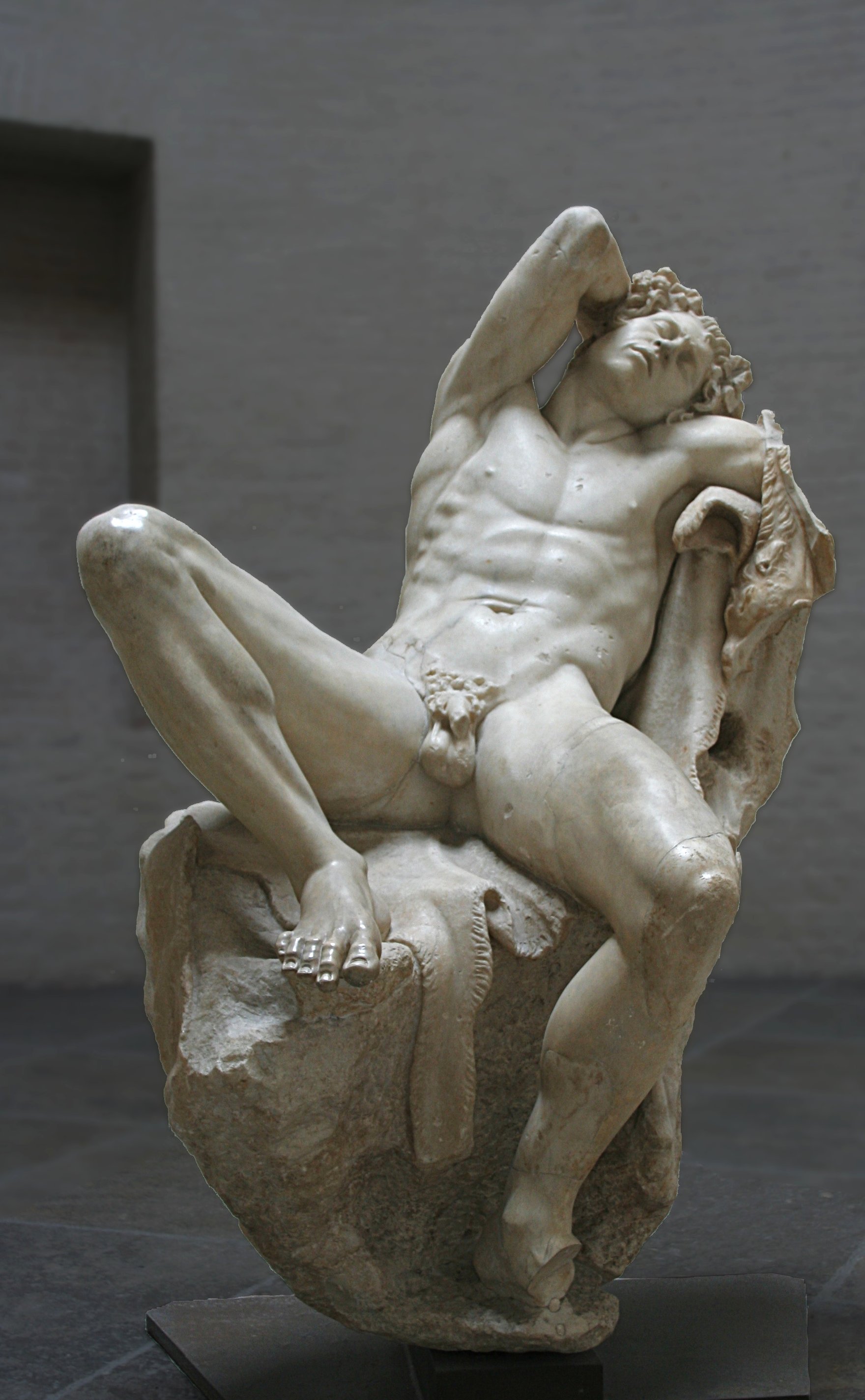 The Barberini Faun, a sleeping marble satyr