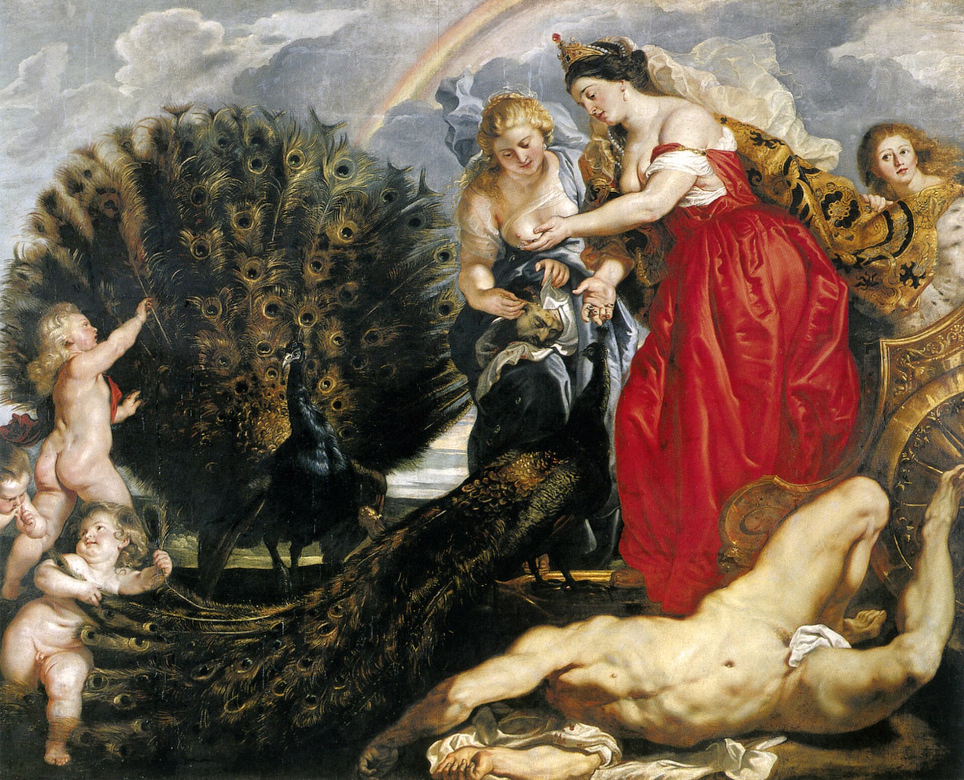 Juno enthroned as queen of the gods