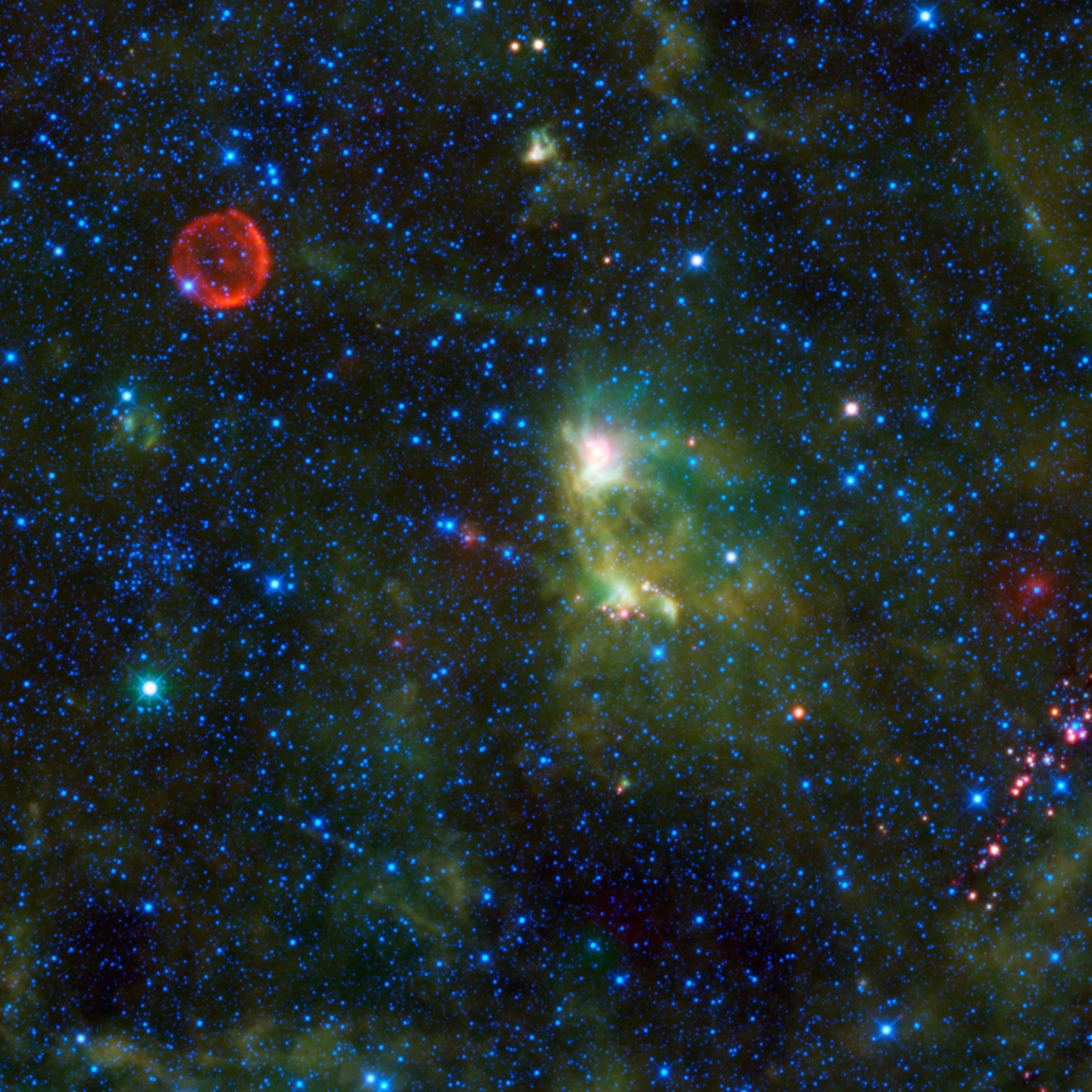 Tycho's Supernova Remnant — WISE infrared image of SN 1572
